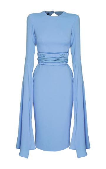 Alex Perry The Chloe Satin Crepe Long Sleeve Dress