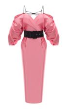 Rasario Cold-shoulder Satin Midi Dress