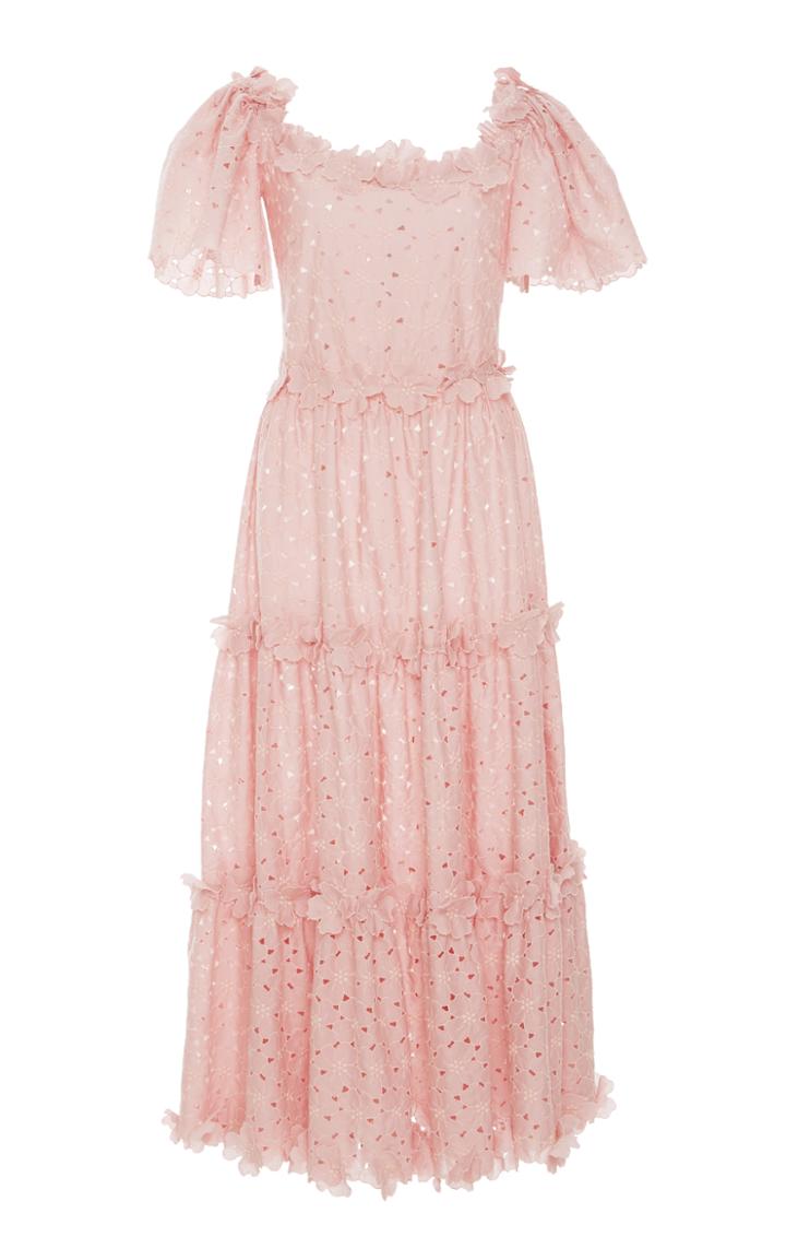 Luisa Beccaria Cotton Eyelet Floral Dress