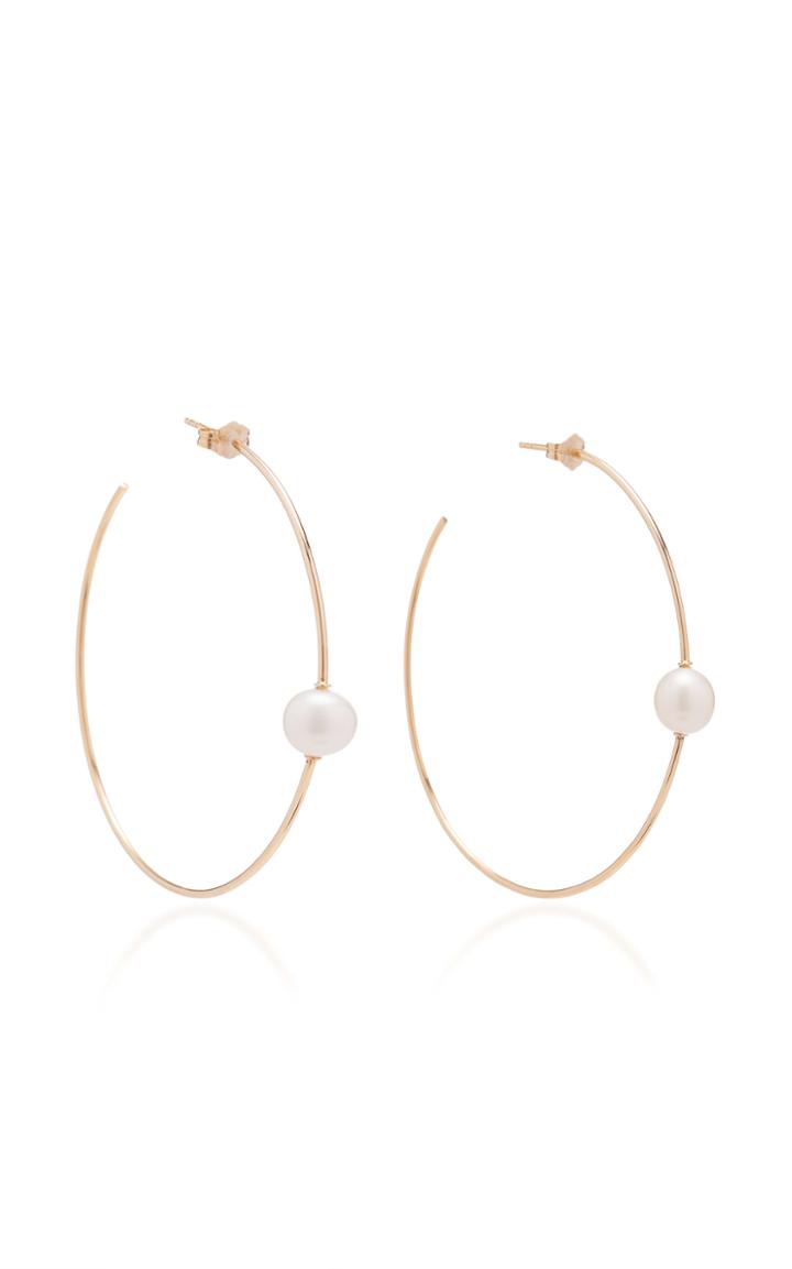 Sydney Evan Pearl Hoop Earrings
