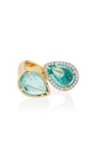 Pamela Huizenga Paraiba Tourmaline And Diamond Bypass Ring