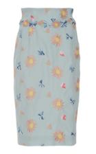 Luisa Beccaria Floral Embroidered Pencil Skirt