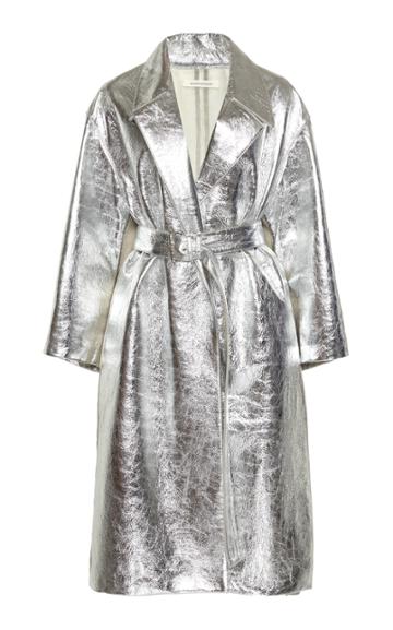 Boontheshop Collection Metallic Wrap-effect Leather Coat