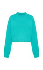 The Elder Statesman Cotton Fleece Raw Cropped Sweatshirt