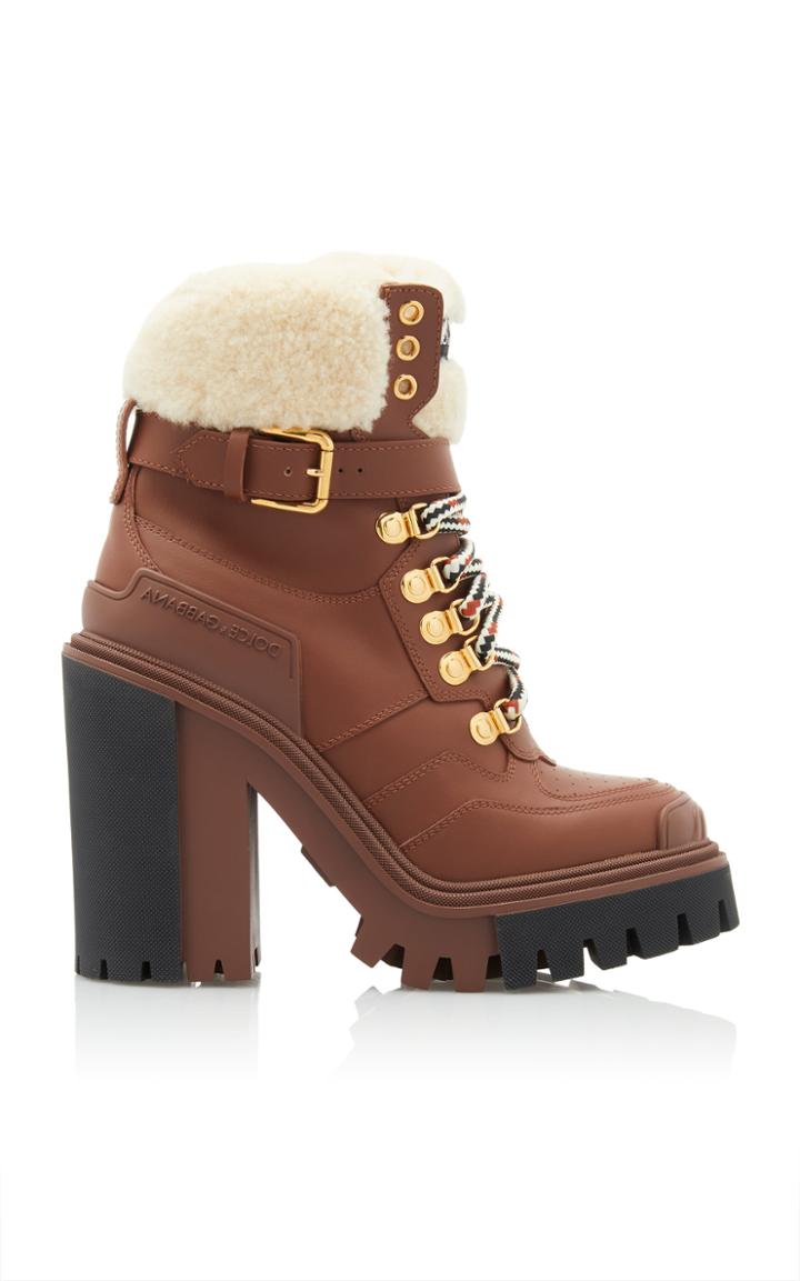 Moda Operandi Dolce & Gabbana Leather Wool Boots