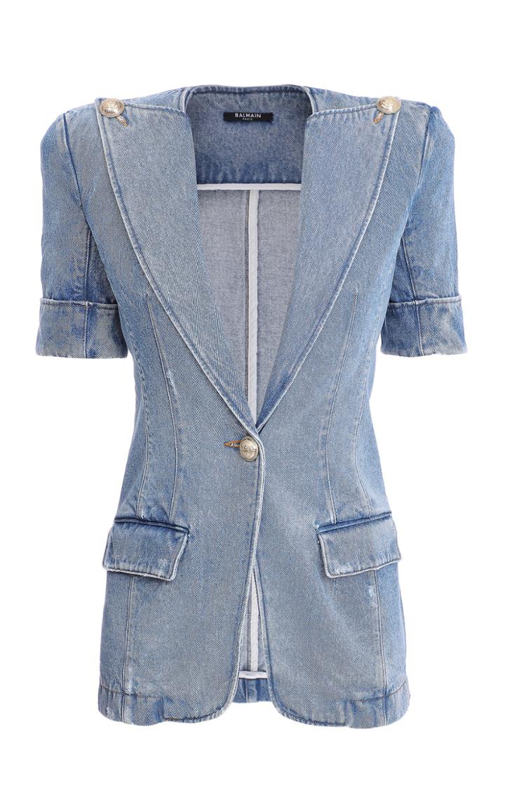 Balmain Short-sleeve Denim Jacket