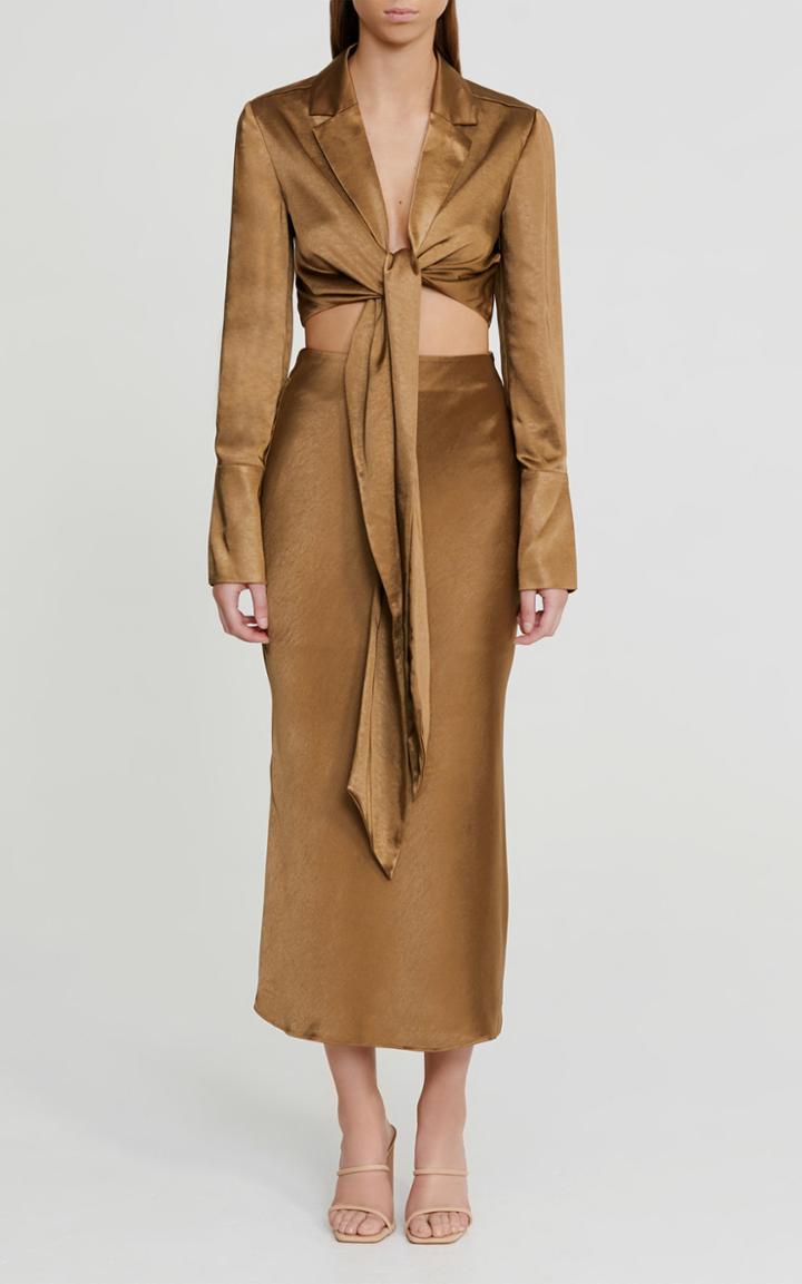 Moda Operandi Significant Other Emile Cropped Satin Top