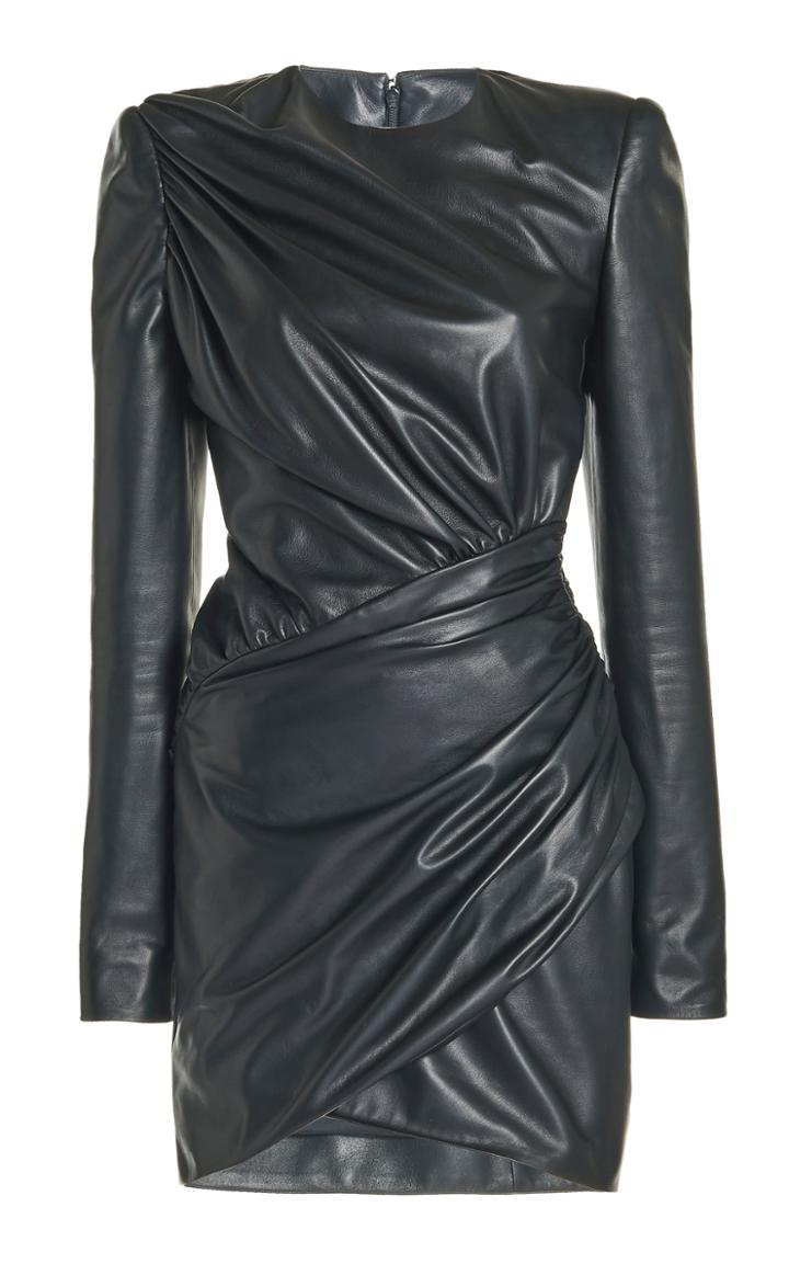 Moda Operandi Alexandre Vauthier Ruched Leather Mini Dress