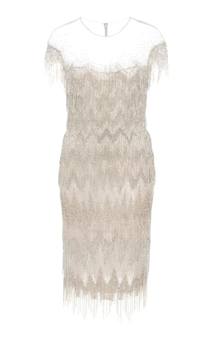 Pamella Roland Fringe Mini Dress
