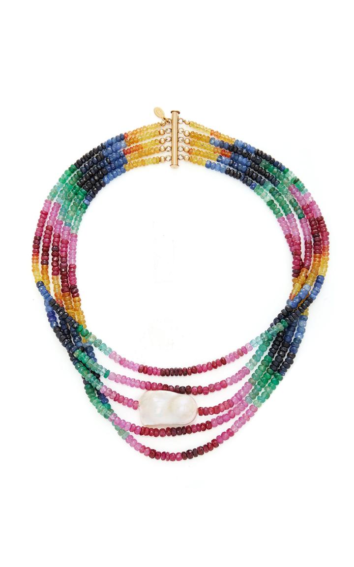 Joie Digiovanni Multi Precious Gemstone Five Strand Choker