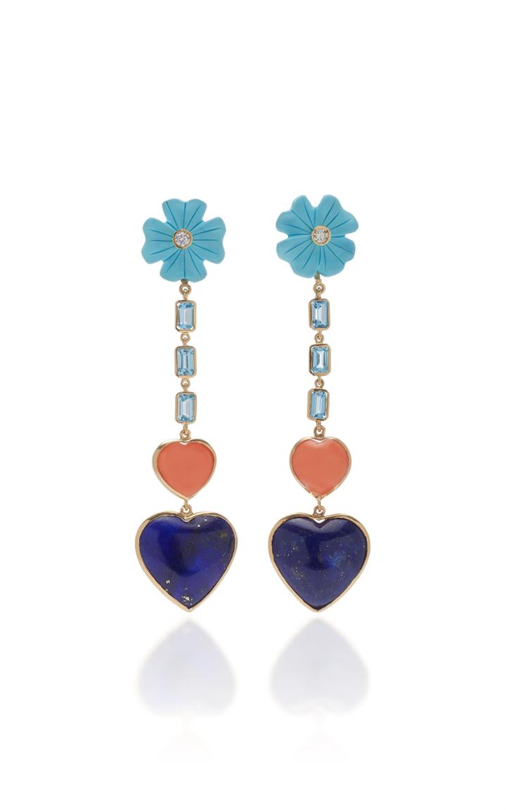Brent Neale Clover & Double Heart Drop Earrings
