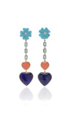 Brent Neale Clover & Double Heart Drop Earrings