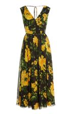 Moda Operandi Carolina Herrera V-neck Floral Midi Dress