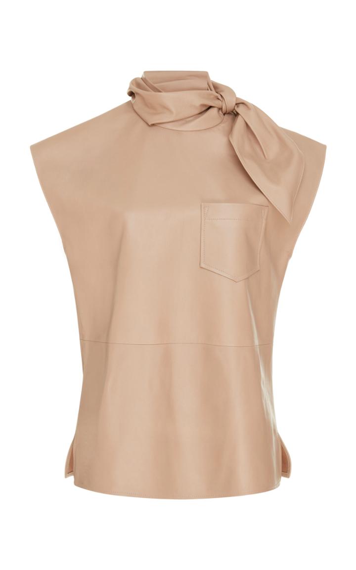 Givenchy Pussy-bow Leather Top
