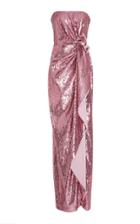 Prabal Gurung Strapless Side Gathered Ruffle Gown