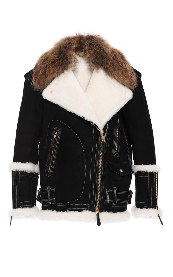 Burberry Oversized Shearling Aviator Jacket
