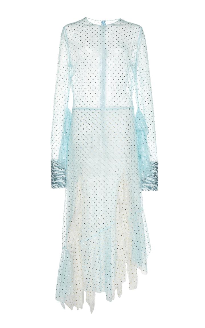 Moda Operandi Anas Jourden Semi-sheer Laced Zebra-print Midi Dress Size: 36