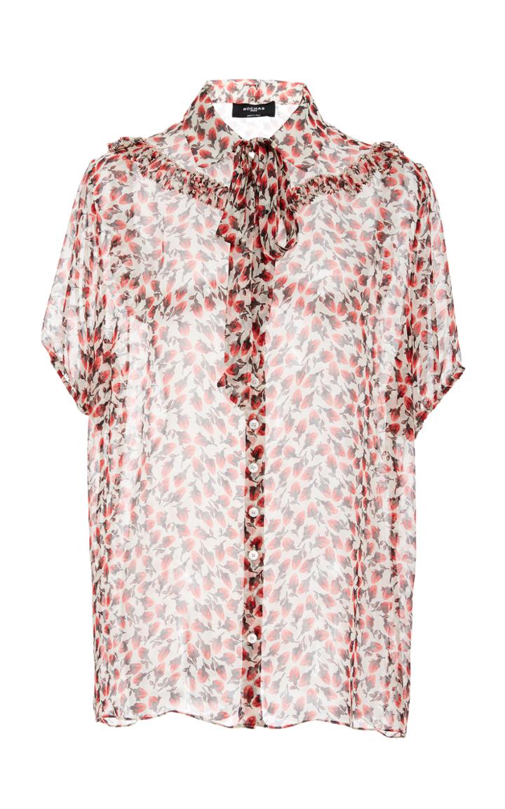 Rochas Moira Printed Silk-chiffon Top