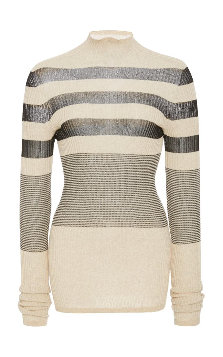 Phisique Du Role Lam Contrast Knit Top