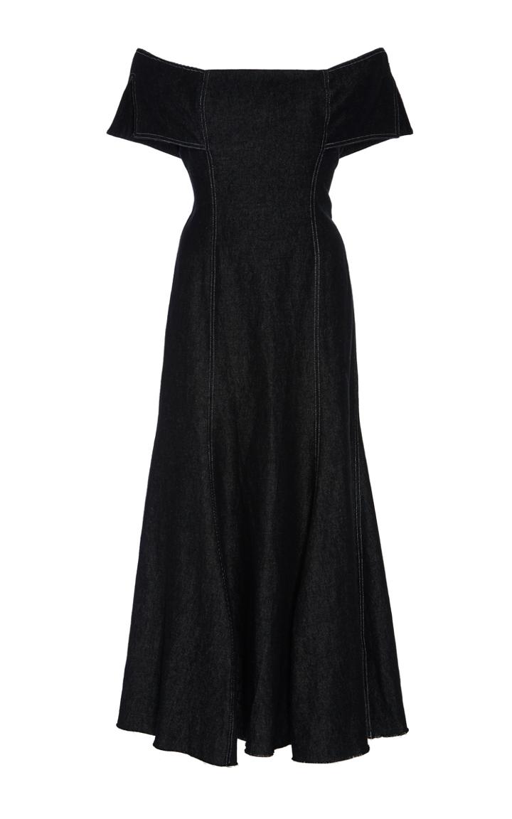 Beaufille Lambda Off The Shoulder Denim Dress