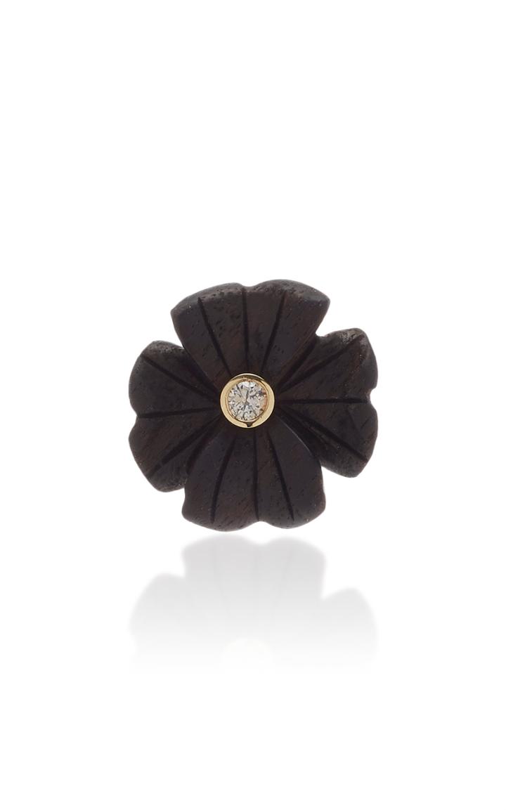 Brent Neale Single Small Ebony Clover Stud Earring