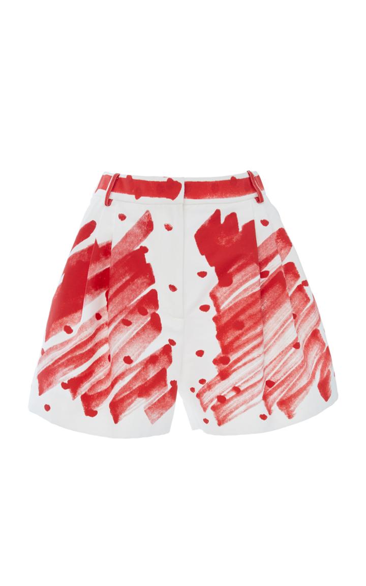 Moschino High-waisted Cotton-and-silk Faille Shorts