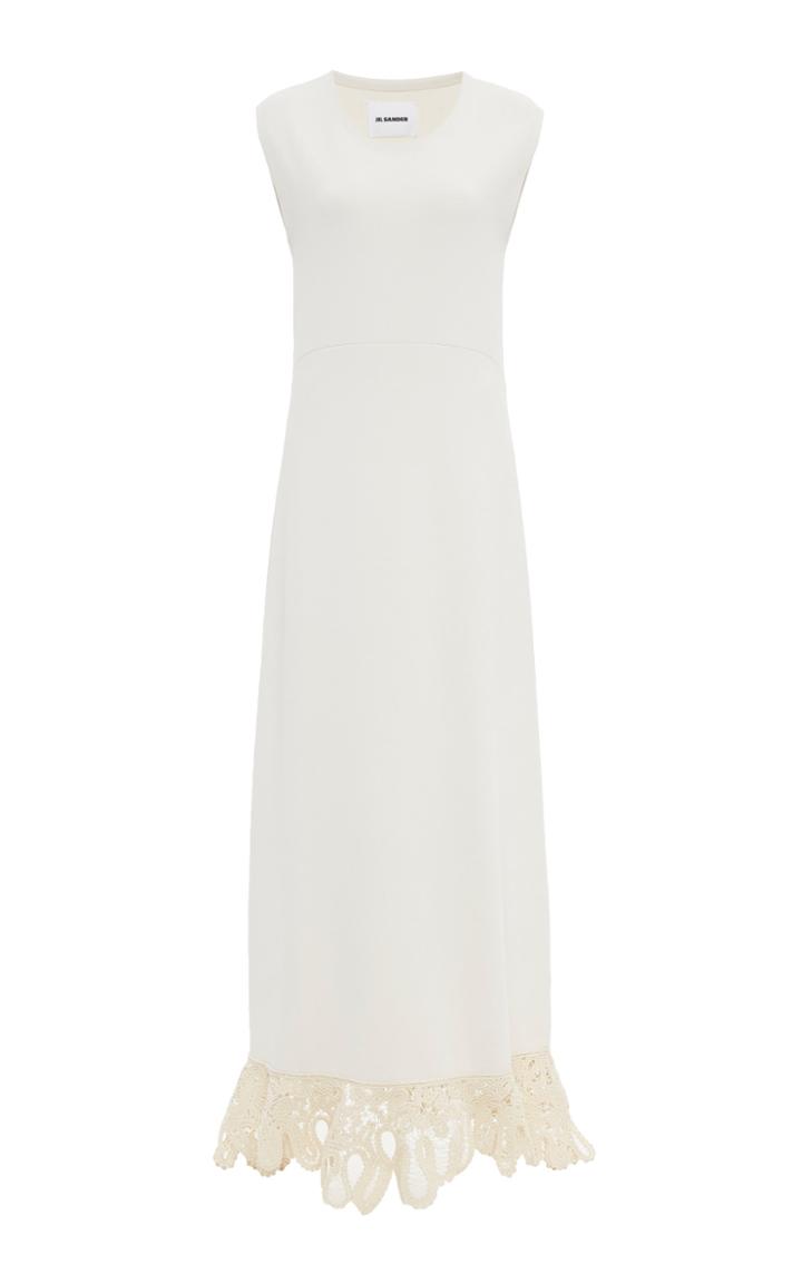 Moda Operandi Jil Sander Guipure Lace-trimmed Crepe Dress Size: 34