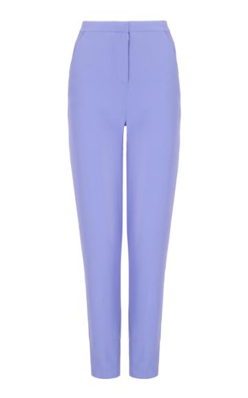 Amal Al Mulla Blue Crepe Fitted Crop Pants