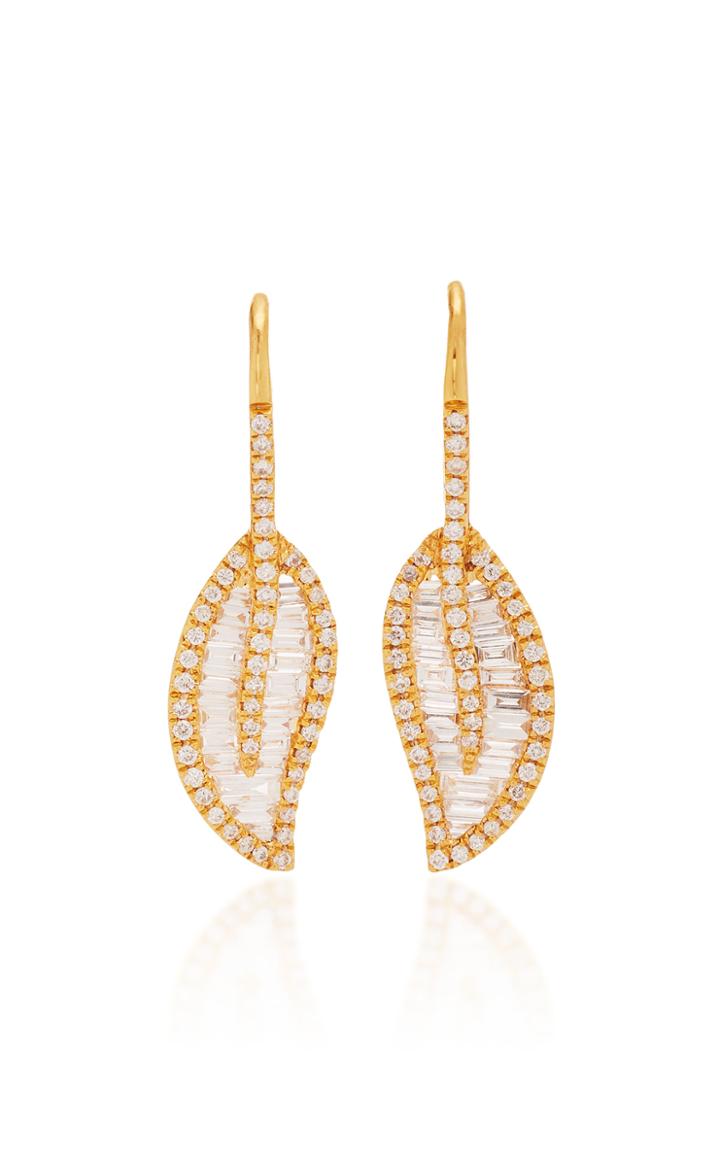 Moda Operandi Anita Ko Leaf 18k Gold Diamond Earrings