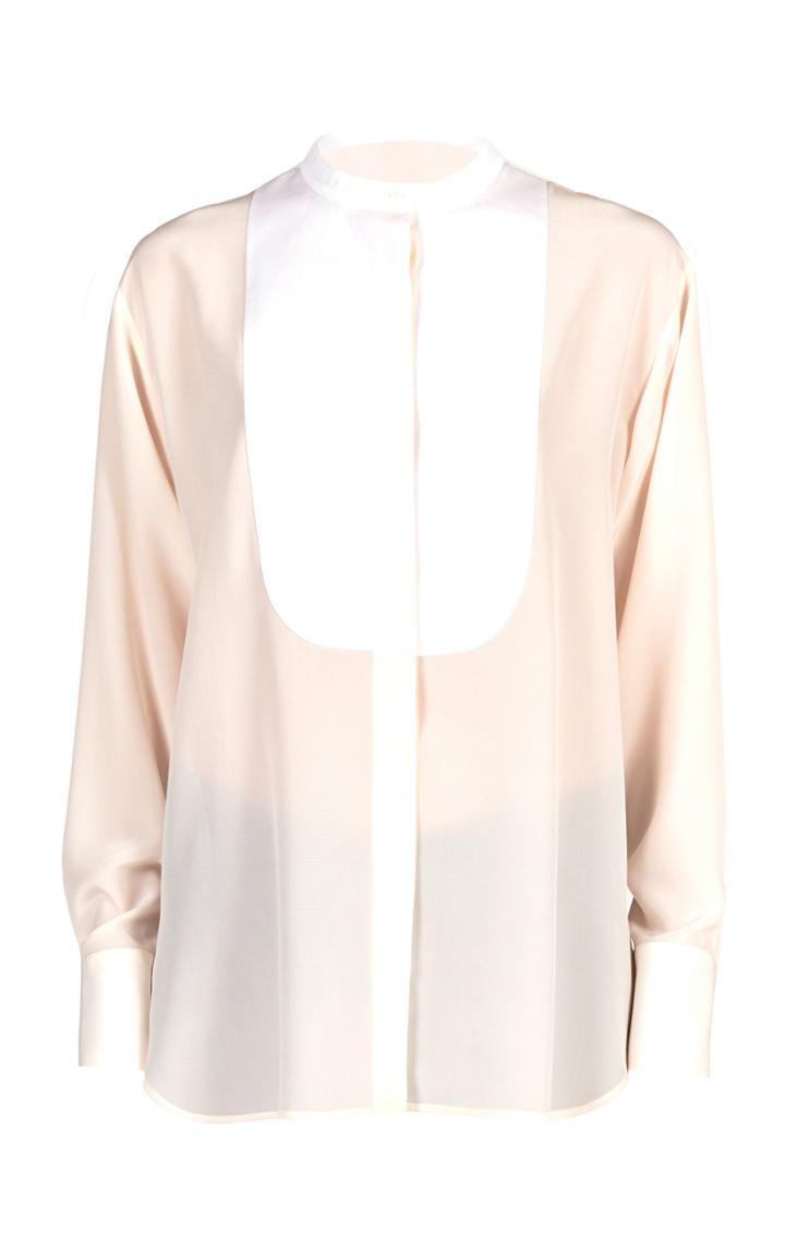 Stella Mccartney Leann Paneled Silk-satin Shirt