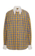 Moda Operandi Marc Jacobs Piqu-collar Plaid Cotton Button-front Shirt Size: 00