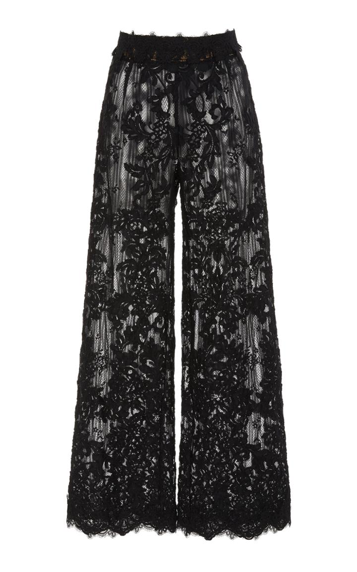 Marchesa Wide Leg Lace Trousers