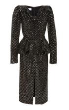 Michael Kors Collection Metallic Embellished Crepe Peplum Dress