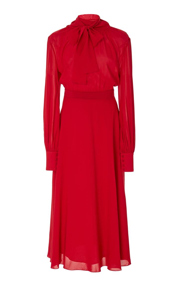 Andres Otalora Sarita Silk Midi Dress