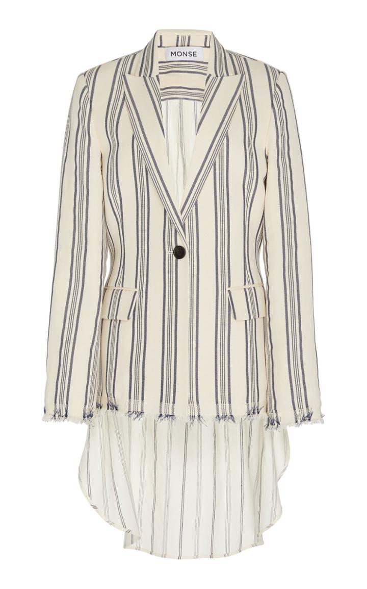Moda Operandi Monse Asymmetric Striped Cotton-blend Blazer Size: 0