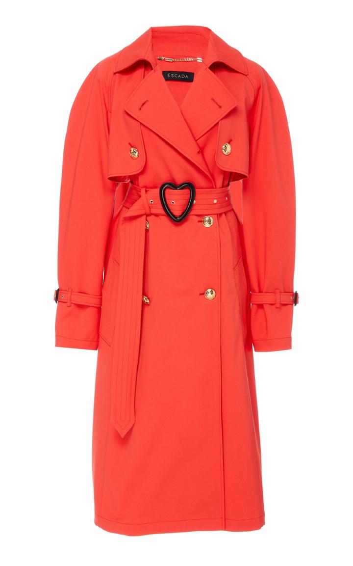 Escada Cotton-blend Heart Belt Trench Coat