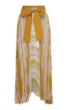 Silvia Tcherassi Striped Blanche Silk Midi Skirt