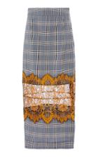Rahul Mishra Patched Lace Tartan Skirt