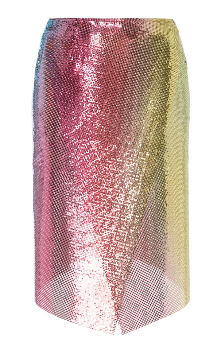 Moda Operandi Paco Rabanne Ombr Chainmail Wrap Skirt Size: 34