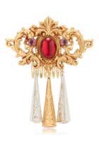 Rodarte Gold Hair Comb With Amethyst Glass Cabochon