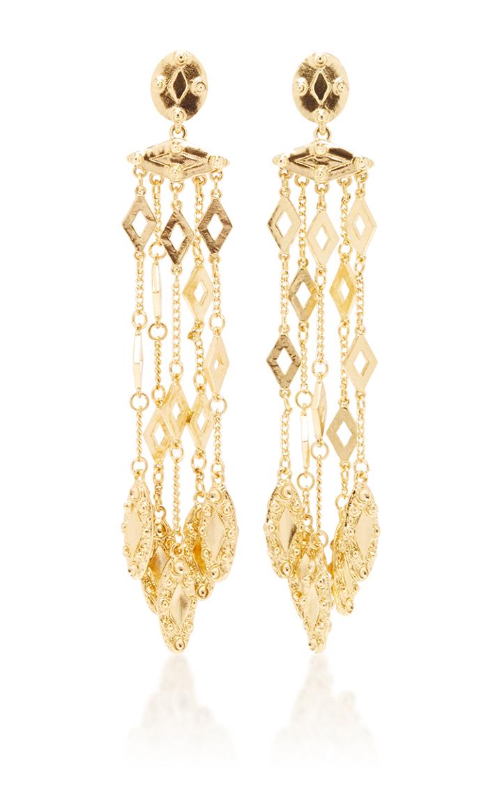 Oscar De La Renta Diamond Tassle C Earring