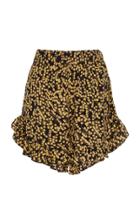 Ganni Goldstone High-waisted Printed Crepe Shorts