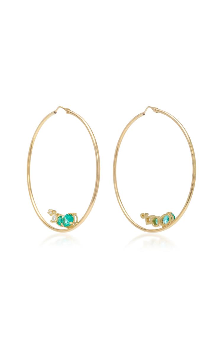 Ark Emerald Diamond Serendipity Hoops