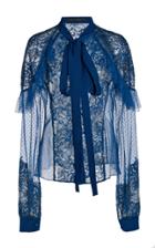 Elie Saab Tulle And Lace Necktie Top
