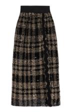 Anna Sui Plaid Shimmer Sequin Skirt