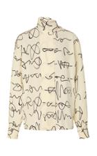 Moda Operandi Victoria Beckham Printed Scarf-embellished Silk Top Size: 4