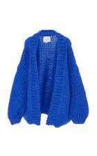 I Love Mr. Mittens Blue Wool Cardigan