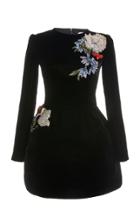 Moda Operandi Oscar De La Renta Embellished Velvet Mini Dress