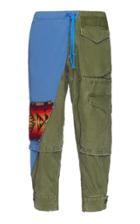 Greg Lauren 50/50 Fleece-cotton Cargo Pants