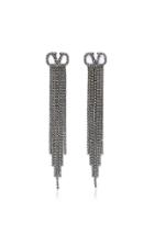 Valentino Valentino Garavani Silver-tone And Crystal Earrings
